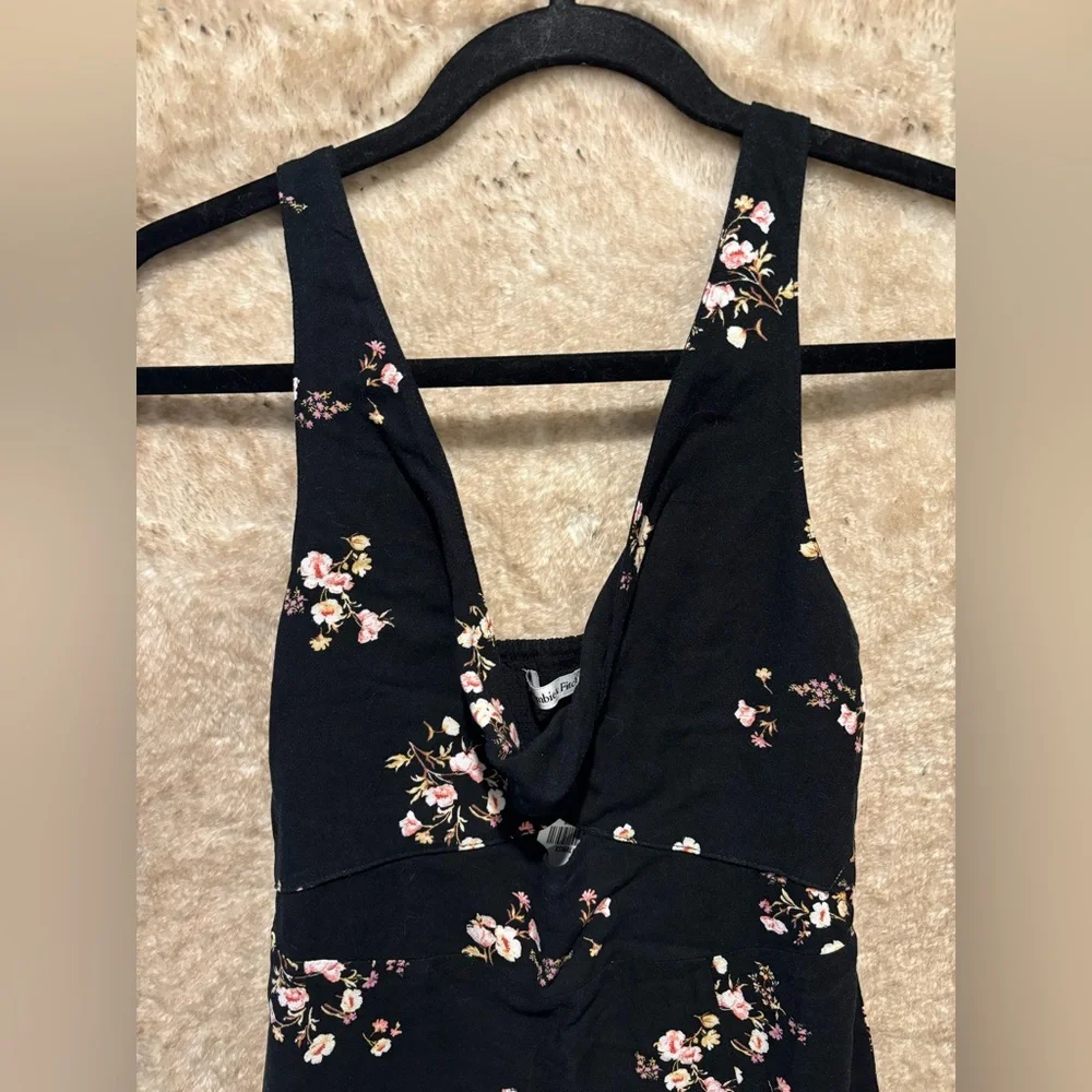 Abercrombie & Fitch Twist Floral Black Midi Dress XSP - Picture 4 of 7